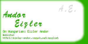 andor eizler business card